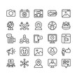© Zakir - Black Line Art Icons Depicting Social Media, Internet Communication Technology, and Feedback