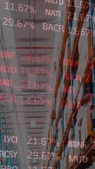 Poster - Animation of stock market over empty warehouse