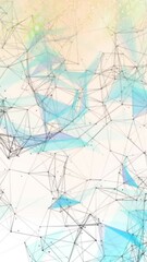 Poster - Animation of connections and shapes over white background