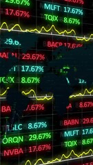 Poster - Animation of digital screen with financial data and graphs
