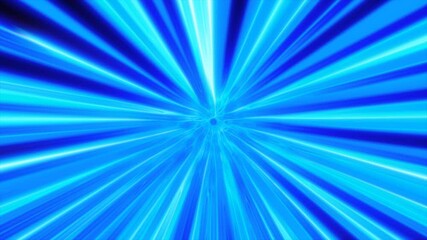 Poster - Cyan-blue tunnel of light radiates outward with high-speed motion, suggesting digital travel or teleportation