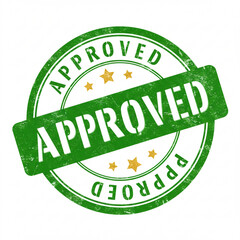 Aufkleber - Green approved stamp with star accents and distressed texture conveys official confirmation or validation created with generated ai