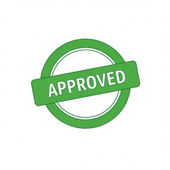 Aufkleber - A green approved stamp with a circle border and a rectangular bar across the center with text approved created with generated ai
