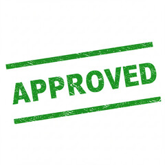 Aufkleber - A green approved stamp with two green lines above and below the word approved on a white background created with generated ai