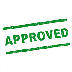 Aufkleber - A green approved stamp with two green lines above and below the word approved on a white background created with generated ai