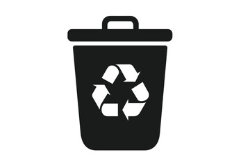 Poster - Recycle bin icon. Trash can symbol. Wastebasket garbage container for waste management. Sorting and separation of rubbish. Ecology and environmental conservation concept vector.