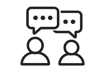 Poster - Communication, Conversation, Chat Icon. People Talking, Dialogue, Speech Bubble Symbol. Vector Illustration. Social Interaction, Messaging, Discussion, Teamwork, Connection, Transparent Background