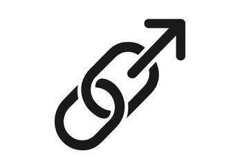 Fototapete - External link icon. Hyperlink symbol. Chain connection concept. Open new window. Website navigation element. UI UX graphic. Vector illustration with arrow. Isolated sign.