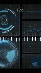 Poster - Animation of circuit board and data processing over dark background