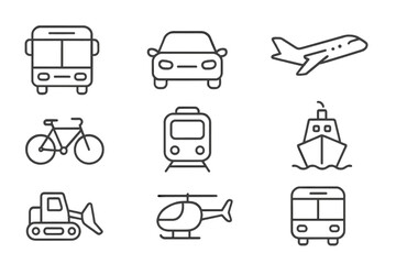 Poster - Set of 4 Meeting and Webinar Line Style Icons for Web and Mobile Apps, Including Conference, Business Meeting, Classroom, Team Collaboration, and Interview Symbols
