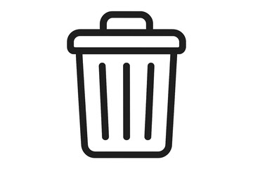 Poster - Trash bin icon vector. Garbage can symbol isolated. Waste disposal container. Recycle bin graphic. Delete file concept. Black silhouette on transparent gradient background.