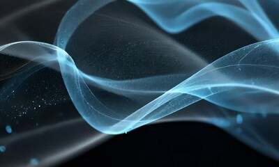Wall Mural - Flowing Blue Light Waves Abstract Background