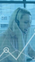 Poster - Animation of diagrams and data processing over diverse colleagues using phone headsets in office