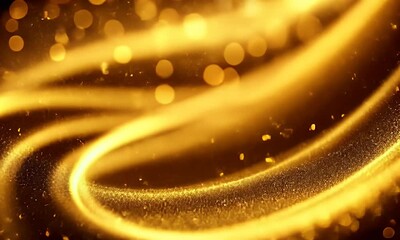 Wall Mural - Golden Glitter Swirl Abstract Background