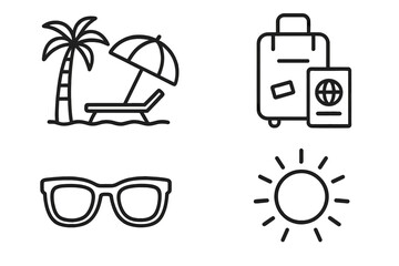 Poster - Business goal icon set. Thin line icons. Success concept. Strategy, mission, vision, action plan, target, management, achievement, development, and career growth vector.