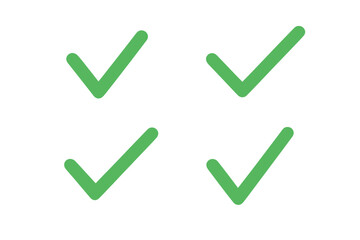 Poster - Check mark vector icon set. Simple green tick symbol collection. Concept for accept, correct, and approved signs. Yes button for vote, checklist, or agreement design.