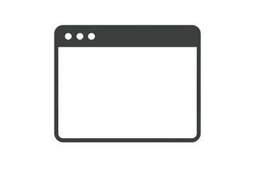 Leinwandbilder - Minimalist Web Browser Window Icon. Flat Vector Illustration of Simple Internet Browser Interface. Blank UI Template. Modern Graphic Resource for Web Design, App Mockup, User Interface Concept