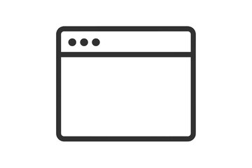 Fototapete - Minimalist flat vector browser window interface with navigation controls, address bar and blank content panel. Web browsing UI icon concept for digital applications.