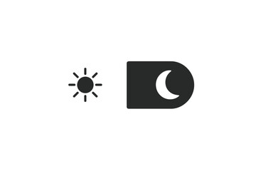 Poster - Day night mode switch icon for user interface design. Light and dark theme toggle button. Sun and moon symbol for mobile app or website. Vector on off element concept.
