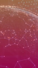 Poster - Digital network connections and data points animation over rotating globe