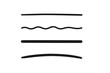© Thomas - Hand drawn underline strokes vector set. Black marker and brush lines for text highlighting. Doodle sketch separators, minimalist design elements. Abstract ink marks collection.