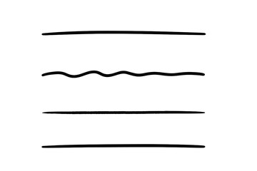 Poster - Hand drawn underline set. Black vector strokes for text highlighting. Doodle marker lines collection. Brush, pen, and pencil sketch dividers. Minimalist design elements.