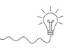 © Jane - Continuous Line Drawing Light Bulb. Minimalist Idea Concept. Creative Innovation Process. Simple Business Solution. Untangled Problem. Inspiration Symbol. Vector Illustration