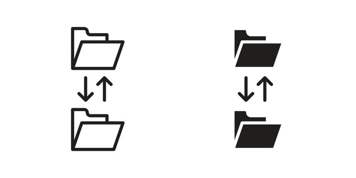 File sharing icon design element. Editable stroke. Vector