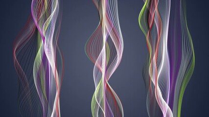 Poster - Fantastic video animation with particle wave object in slow motion, 4096x2304 loop 4K