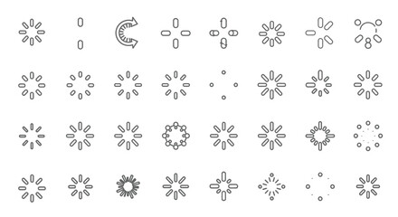Fototapete - Set of Vector Icons Collection of Loading Icons and Symbols in Vector Format. Vector Illustrations. EPS Editable