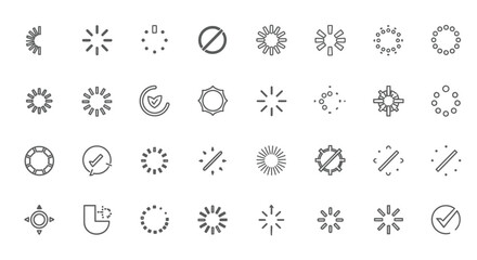 Poster - Set of Vector Icons Collection of Various Loading Icons and Symbols in Minimalist Style. Vector Illustrations. EPS Editable