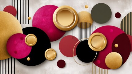Poster - Abstract Art with Colorful Circles and Geometric Shapes for Modern Decorative Background