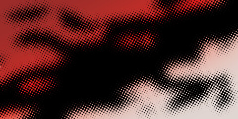 Poster - Abstract background with halftone effect and red beige gradient. retro style. dots. banner background.