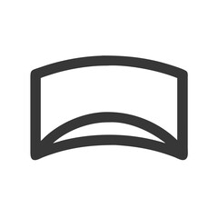 Poster - Abstract Dark Grey Arch on Black Background, Modern Graphic Design Element