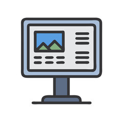 Fototapete - Modern Computer Monitor Illustration for Web Design and User Interface
