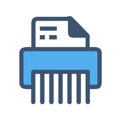 Poster - Blue File Shredder Icon: Document Destruction, Data Security, and Privacy