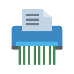Poster - Paper Shredder Icon: Document Security and Data Protection Concept