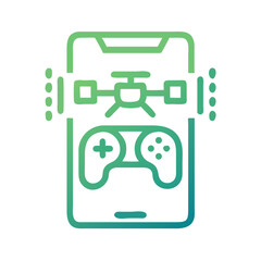 Poster - Mobile Gaming with Drone Technology: Vector Icon for Innovation and Tech