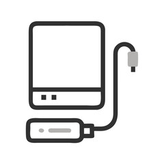 Poster - External Hard Drive Connected to a Computer via USB Cable Icon