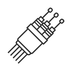 Poster - Fiber Optic Cable Line Icon Illustration on Black Background