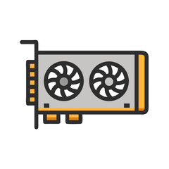 Poster - Graphic Card Vector Icon: Modern Computer Hardware for Gaming and Design