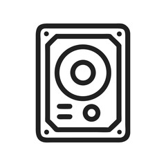 Poster - Hard drive icon vector, storage media, black and white, data server