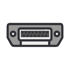 Poster - DVI Connector Illustration: Digital Visual Interface Port for Computer Monitors and Graphics Cards