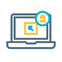 Poster - Laptop Backup Recovery Icon - Data Security and Protection Concept