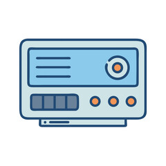 Fototapete - Vector Illustration of a Retro Computer Monitor for Design Projects