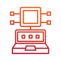 Poster - Network Laptop Connection: Illustration of Computer Network and Connectivity