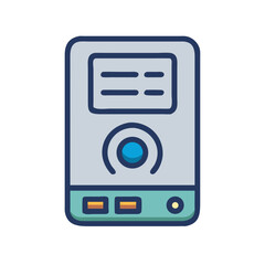 Poster - Hard drive icon vector, storage device illustration, data management concept