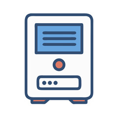 Poster - Desktop Computer Icon - Modern Minimalist PC Tower Vector Illustration