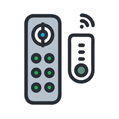 Poster - Modern Remote Controls Vector Illustration on Black Background for Smart Home Devices