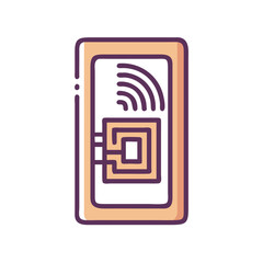 Poster - nfc tag illustration: wireless technology icon with modern design